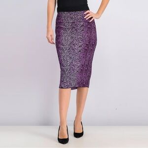 Rachel Roy Women tia pencil sweater skirt black and purple S